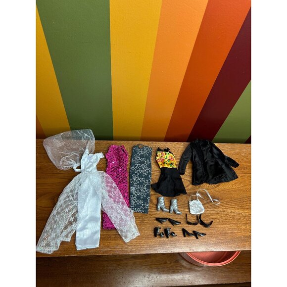 1990s vintage Barbie outfits rockstar party girl dresses and assesories clothes - Picture 1 of 7